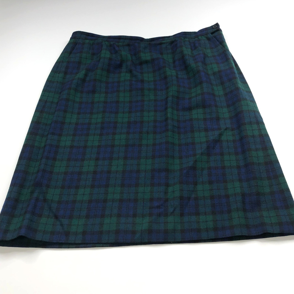 Pendleton Black Watch Tartan Plaid 36 (Fits 40In) Lined Above Knee Skirt Green
